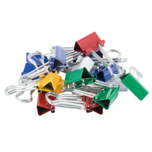 12pc Binder Clips- Color Mixed