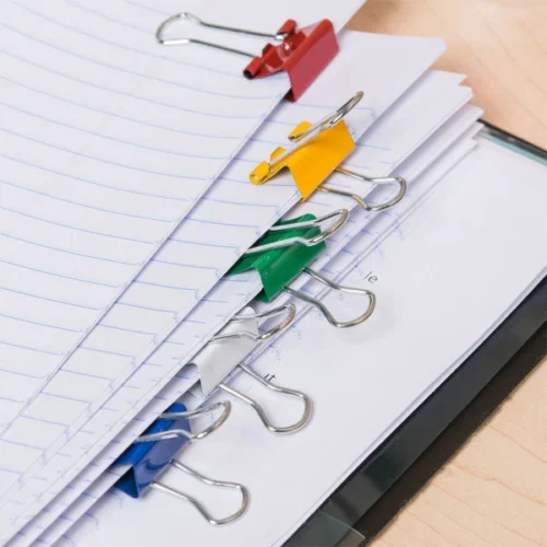 12pc Binder Clips- Color Mixed