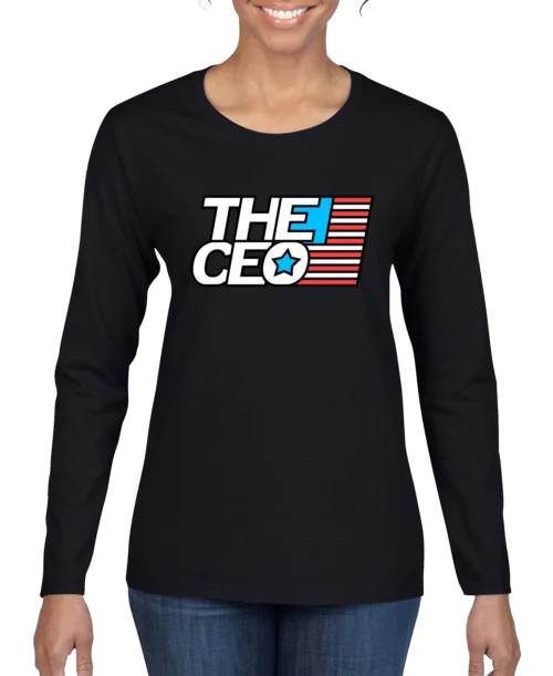 American Flag The CEO Women's Long Sleeve Shirt