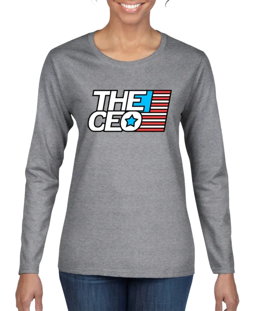 American Flag The CEO Women's Long Sleeve Shirt