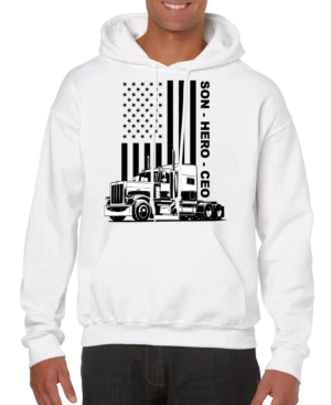 USA Trucker, Son, Hero, CEO Men’s Hoodie