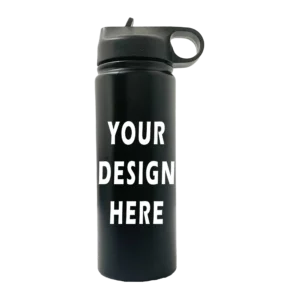 Customizable 20oz Sport Water Bottle - Black