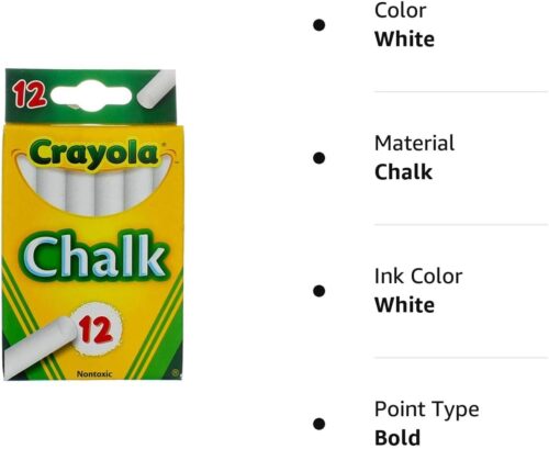 12 ct Crayola White Chalk