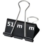 51mm binder clips, 12 black metal paper clamps, customizable.