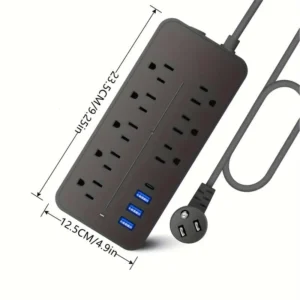 Power Strip Surge Protector - 8 Outlets, 3 USB Ports & 1 USB-C Port