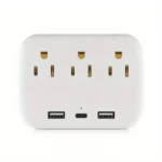 2 USB Ports wall charger surge protector 3 Wall Outlet Extender Cord