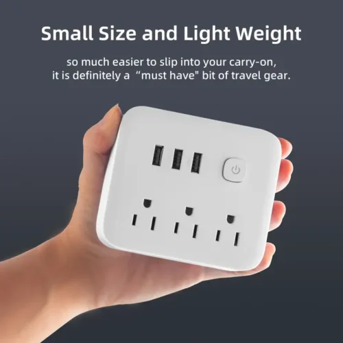 Power Strip Surge Protector(900J), 3 AC Outlets And 3 USB Port With Power Switch Outlet Extender (US Standard US Plug)