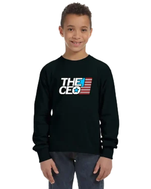 American Flag The CEO Unisex Youth Long Sleeve T-Shirt