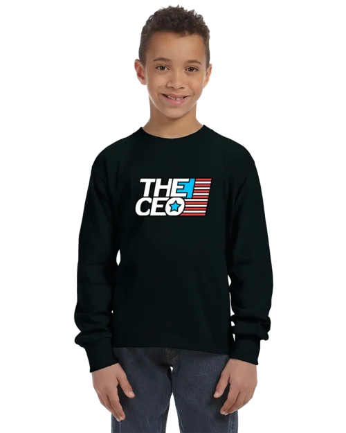 American Flag The CEO Unisex Youth Long Sleeve T-Shirt