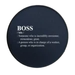 BOSS Definition Premium Round Mouse Pad With Stitched Edges