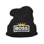 Boss Crown Embroidered Beanie Hat