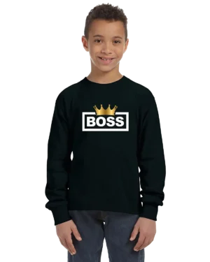 Boss Crown Unisex Youth Long Sleeve T-Shirt