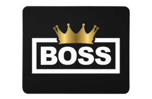 Boss Crown Premium Rectangle Mouse Pad With Stitched Edges