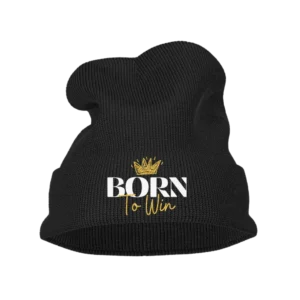 Born To Win Embroidered Beanie Hat