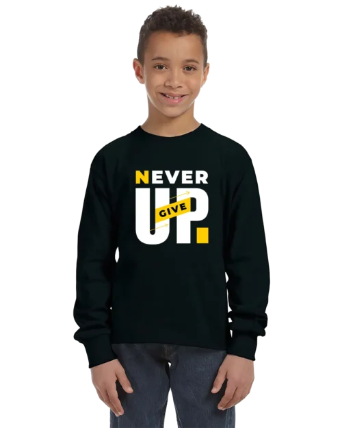 Never Give Up Unisex Youth Long Sleeve Shirt