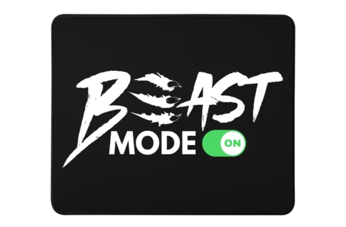 Beast Mode On Rectangle Mouse Pad With Stitched Edges