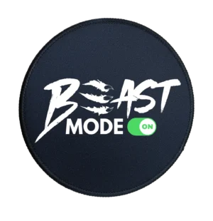 Beast Mode On Premium Round Mouse Pad With Stitched Edges