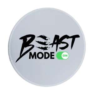 Beast Mode On Premium Round Mouse Pad With Stitched Edges