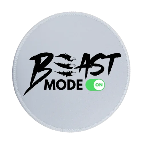 Beast Mode On Premium Round Mouse Pad With Stitched Edges