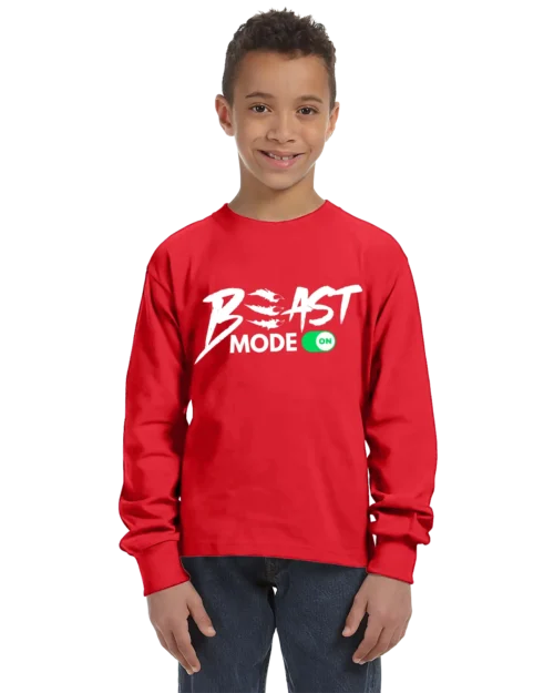 Beast Mode On Unisex Youth Long Sleeve Shirt