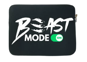 Beast Mode On Water Resistant Laptop Sleeve With Side Pocket – 15 Inch