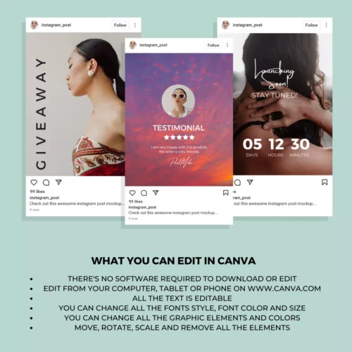 Downloadable Instagram Post 100 Templates