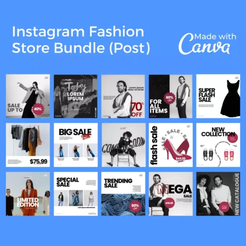 Downloadable Instagram Fashion Store 100 Pages Bundle (Instagram Story)