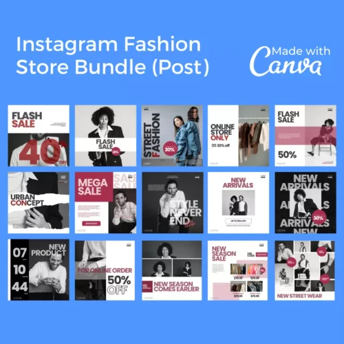 Downloadable Instagram Fashion Store 100 Pages Bundle (Instagram Story)