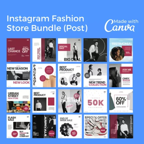 Downloadable Instagram Fashion Store 100 Pages Bundle (Instagram Story)