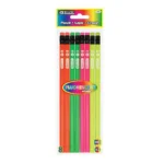 Wood Pencil w/ Eraser Fluorescent (8/pack)