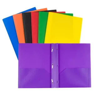 2 Pocket Portfolio- Assorted Colors